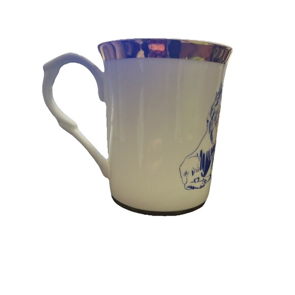 German Bayers Löwen Lion Crest coffee tea mug Porcelain Mug Gold Gilt, blue - Picture 9 of 15